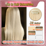 28'' Clip In Hair Extensions 3 Rows 21 Clips Standard Full Head（Blonde）