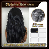 28'' Russian Hair On Darker Range Clip In Hair Extensions 3 Pieces 21 Clips Standard Full Head  27