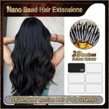28'' Russian Hair On Darker Range Nano Bead Hair Extensions  100 Strands Standard Full Head  27