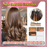 20" Nano Bead Hair Extensions 100 Stands Full Head (Blond）
