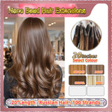 20" Nano Bead Hair Extensions 100 Stands Full Head (Blond）