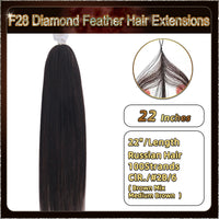 22'' On Darker Range F28 Diamond Feather Hair Extensions 100 Strands Standard Full Head  24