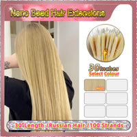 30'' Russian Hair On Blonde Range Nano Bead Hair Extensions 100 Strands Standard Full Head  28