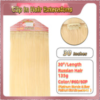 30'' Clip In Hair Extensions 3 Pieces 21 Clips Standard Full Head（Blonde）