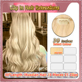 30'' Clip In Hair Extensions 3 Pieces 21 Clips Standard Full Head（Blonde）