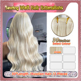 30'' Sewing Weft Hair Extensions  2 Strips Standard Full Head  (Blond）