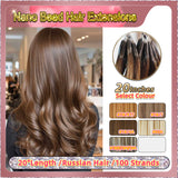20" Nano Bead Hair Extensions 100 Stands Full Head (Blond）
