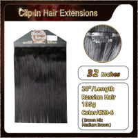 32'' Ombre Clip In Hair Extensions 3 Pieces 21 Clips Standard Full Head(Dark Brown To Blonde）