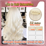 32'' Clip In Hair Extensions 3 Rows 21 Clips Standard Full Head（Blond）