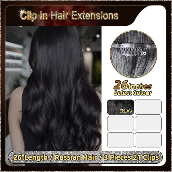 32'' Ombre Clip In Hair Extensions 3 Pieces 21 Clips Standard Full Head(Dark Brown To Blonde）