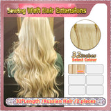 32'' Sewing Weft Hair Extensions  2 Strips Standard Full Head  (Blonde）