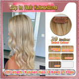 20'' Clip In Hair Extensions 3 Rows 21 Clips Standard Full Head（Blond）