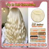 22'' Clip In Hair Extensions 3 Rows 21 Clips Standard Full Head（Blond）