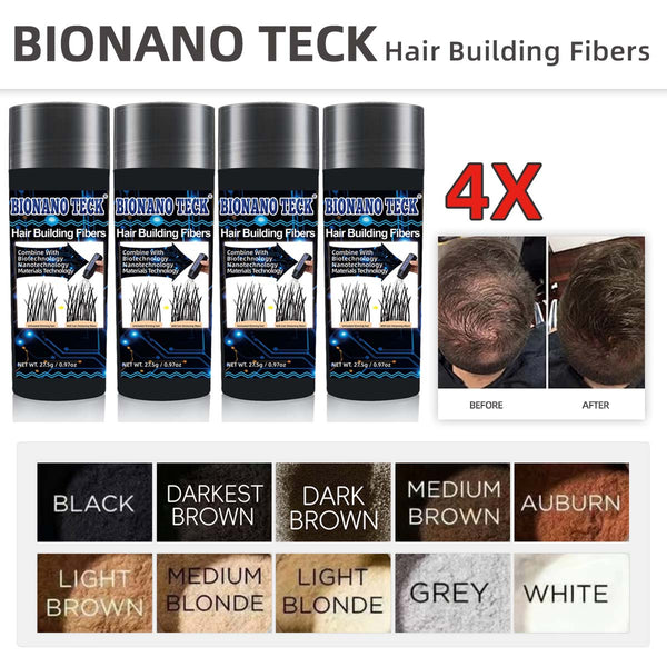 4 Bottles Bionano Teck Hair Building Fibers