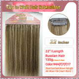 22'' Clip In Hair Extensions 3 Rows 21 Clips Standard Full Head（Blond）