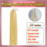 26'' Russian Hair  On Blonde Range F28 Diamond Feather Hair Extensions  100 Strands Standard Full Head  26