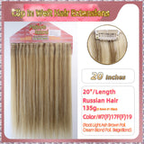 20'' Clip In Hair Extensions 3 Rows 21 Clips Standard Full Head（Blond）
