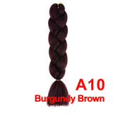 Jumbo Braiding Hair 60cm Hair Extensions Kanekalon Braid Synthetic Crochet Fiber A10 Burgundy Brown