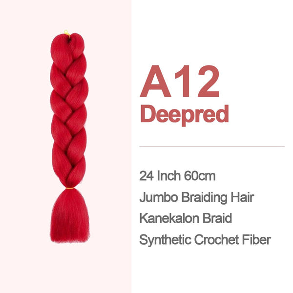 Jumbo Braiding Hair 60cm Hair Extensions Kanekalon Braid Synthetic Crochet Fiber A12 Deepred