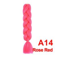 Jumbo Braiding Hair 60cm Hair Extensions Kanekalon Braid Synthetic Crochet Fiber A14 Rose Red