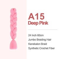 Jumbo Braiding Hair 60cm Hair Extensions Kanekalon Braid Synthetic Crochet Fiber A15 Deep Pink