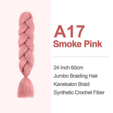 Jumbo Braiding Hair 60cm Hair Extensions Kanekalon Braid Synthetic Crochet Fiber A17 Smoke Pink