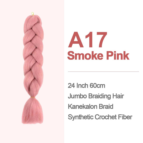 Jumbo Braiding Hair 60cm Hair Extensions Kanekalon Braid Synthetic Crochet Fiber A17 Smoke Pink