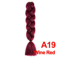Jumbo Braiding Hair 60cm Hair Extensions Kanekalon Braid Synthetic Crochet Fiber A19 Wine Red