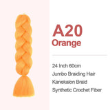 Jumbo Braiding Hair 60cm Hair Extensions Kanekalon Braid Synthetic Crochet Fiber A20 Orange