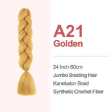 Jumbo Braiding Hair 60cm Hair Extensions Kanekalon Braid Synthetic Crochet Fiber A21 Golden Yellow