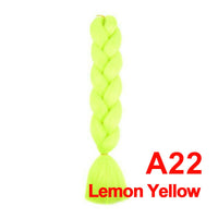 Jumbo Braiding Hair 60cm Hair Extensions Kanekalon Braid Synthetic Crochet Fiber A22 Lemon Yellow
