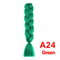 Jumbo Braiding Hair 60cm Hair Extensions Kanekalon Braid Synthetic Crochet Fiber A24 Green