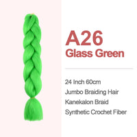 Jumbo Braiding Hair 60cm Hair Extensions Kanekalon Braid Synthetic Crochet Fiber A26 Glass Green