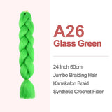 Jumbo Braiding Hair 60cm Hair Extensions Kanekalon Braid Synthetic Crochet Fiber A26 Glass Green