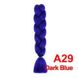 Jumbo Braiding Hair 60cm Hair Extensions Kanekalon Braid Synthetic Crochet Fiber A29 Dark Blue