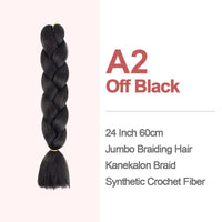 Jumbo Braiding Hair 60cm Hair Extensions Kanekalon Braid Synthetic Crochet Fiber A2 Off Black