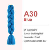 Jumbo Braiding Hair 60cm Hair Extensions Kanekalon Braid Synthetic Crochet Fiber A30 Blue