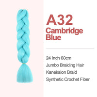 Jumbo Braiding Hair 60cm Hair Extensions Kanekalon Braid Synthetic Crochet Fiber A32 Cambridge Blue
