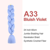 Jumbo Braiding Hair 60cm Hair Extensions Kanekalon Braid Synthetic Crochet Fiber A33 Bluish Violet