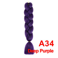Jumbo Braiding Hair 60cm Hair Extensions Kanekalon Braid Synthetic Crochet Fiber A34 Deep Purple