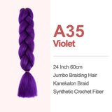 Jumbo Braiding Hair 60cm Hair Extensions Kanekalon Braid Synthetic Crochet Fiber A35 Violet