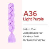 Jumbo Braiding Hair 60cm Hair Extensions Kanekalon Braid Synthetic Crochet Fiber A36 Light Purple