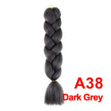 Jumbo Braiding Hair 60cm Hair Extensions Kanekalon Braid Synthetic Crochet Fiber A38 Dark grey