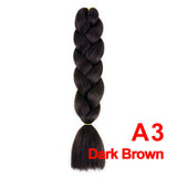 Jumbo Braiding Hair 60cm Hair Extensions Kanekalon Braid Synthetic Crochet Fiber A3 Dark Brown