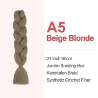 Jumbo Braiding Hair 60cm Hair Extensions Kanekalon Braid Synthetic Crochet Fiber A5 Beige Blonde