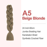 Jumbo Braiding Hair 60cm Hair Extensions Kanekalon Braid Synthetic Crochet Fiber A5 Beige Blonde