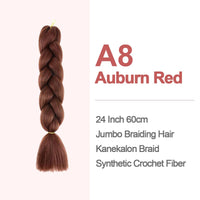 Jumbo Braiding Hair 60cm Hair Extensions Kanekalon Braid Synthetic Crochet Fiber A8 Auburn Red