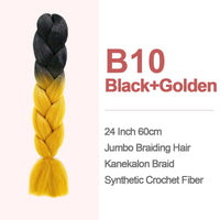 Jumbo Braiding Hair 60cm Hair Extensions Kanekalon Braid Synthetic Crochet Fiber two-tone