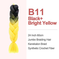Jumbo Braiding Hair 60cm Hair Extensions Kanekalon Braid Synthetic Crochet Fiber two-tone