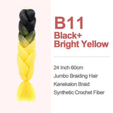 Jumbo Braiding Hair 60cm Hair Extensions Kanekalon Braid Synthetic Crochet Fiber two-tone